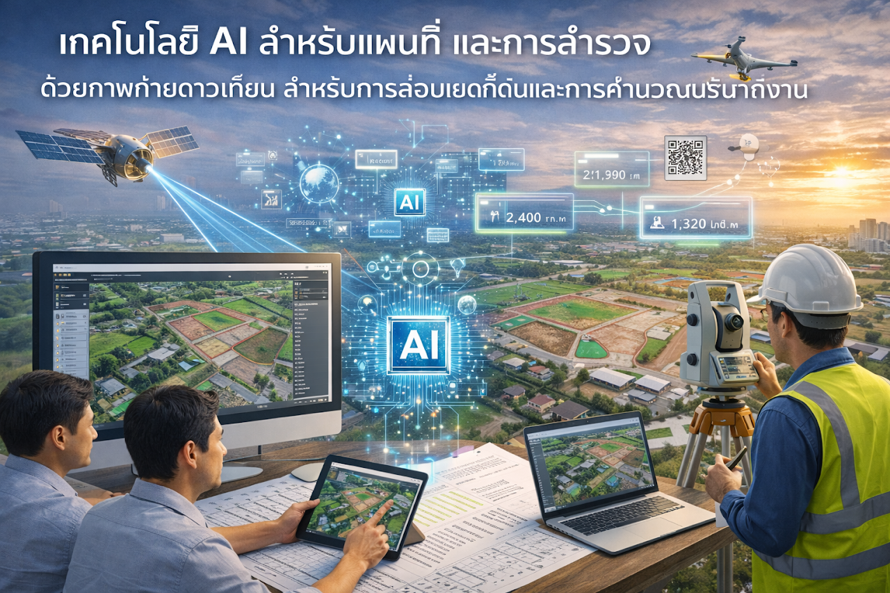 ภาพประกอบหลักสูตรแผนที่และสำรวจงานดินด้วย AI